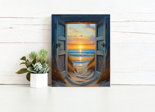 Beach Doorway Sunset - Paint by Numbers Kit