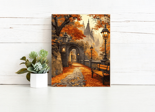 Autumn Castle Walk - Paint by Numbers Kit