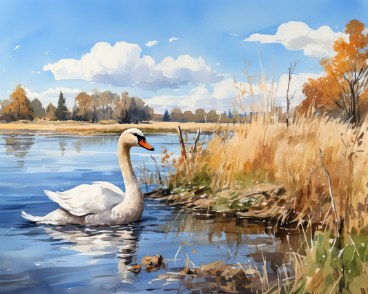 Lakeside Swan – Paint by Numbers Kit