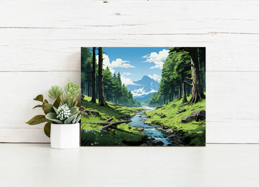 Mountain Stream Escape – Paint by Numbers Kit