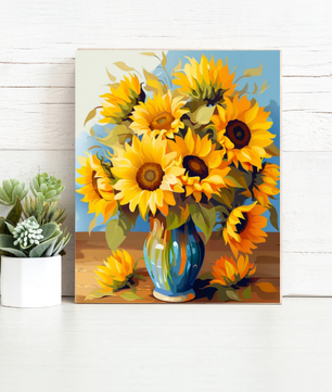 Sunflower Vase Bloom – Paint by Numbers Kit