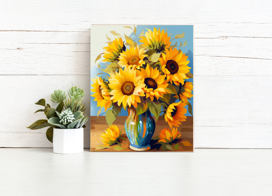 Sunflower Vase Bloom – Paint by Numbers Kit