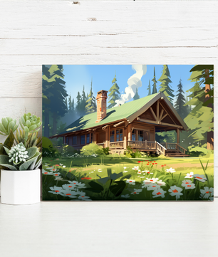 Forest Cabin Retreat – Paint by Numbers Kit