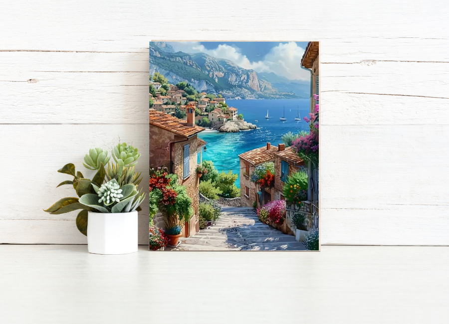 Coastal Village Steps - Paint by Numbers Kit