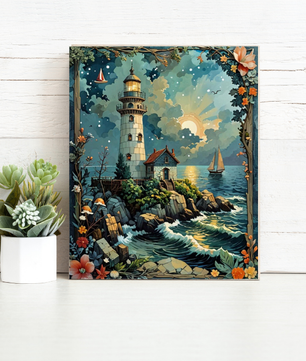 Lighthouse Cove Sunset - Paint by Numbers Kit