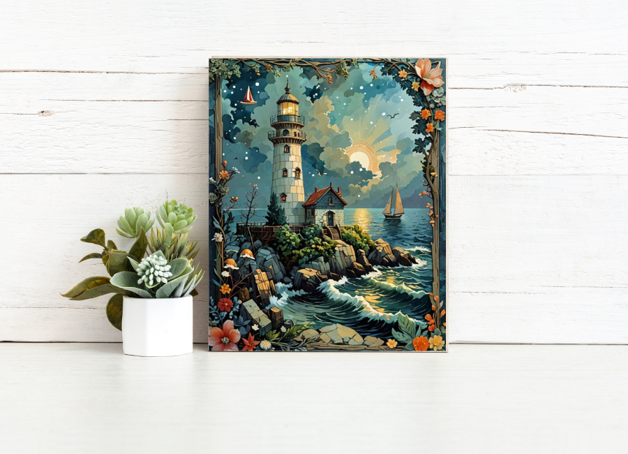 Lighthouse Cove Sunset - Paint by Numbers Kit