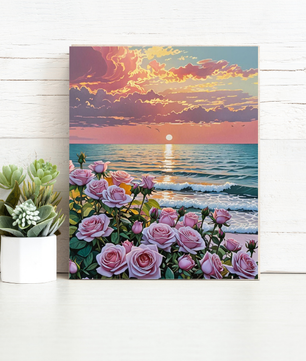 Rose Ocean Sunset - Paint by Numbers Kit