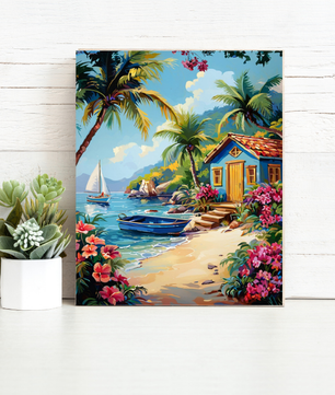 Tropical Beach Hideaway - Paint by Numbers Kit