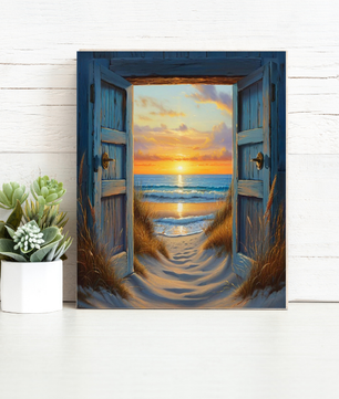 Beach Doorway Sunset - Paint by Numbers Kit