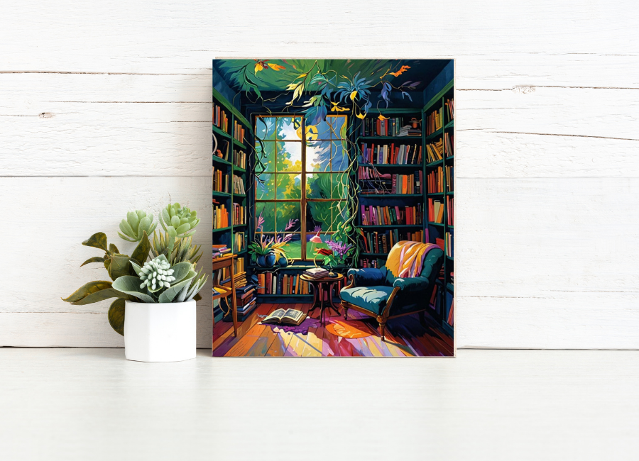 Hidden Library Retreat - Paint by Numbers Kit