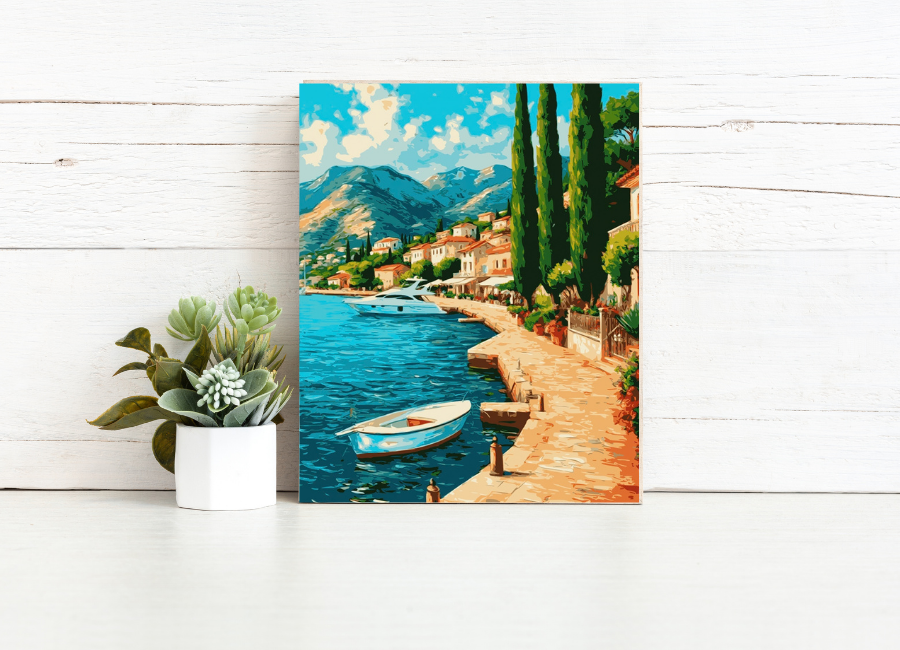 Mediterranean Harbour Escape - Paint by Numbers Kit