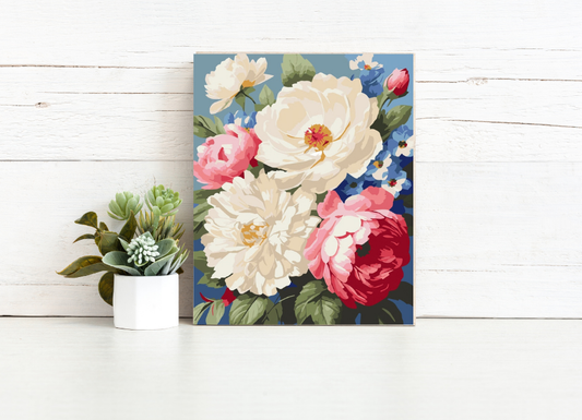 Peony Garden Blooms - Paint by Numbers Kit