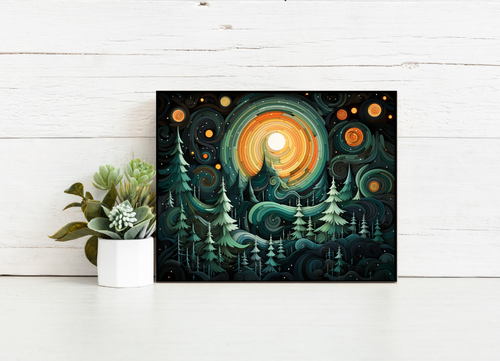 Enchanted Forest Night – Paint by Numbers Kit