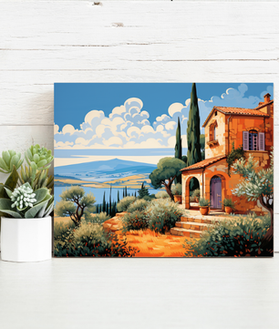 Tuscan Hillside Retreat – Paint by Numbers Kit