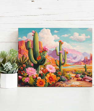 Desert Bloom Oasis – Paint by Numbers Kit