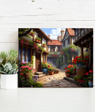Charming Village Courtyard – Paint by Numbers Kit
