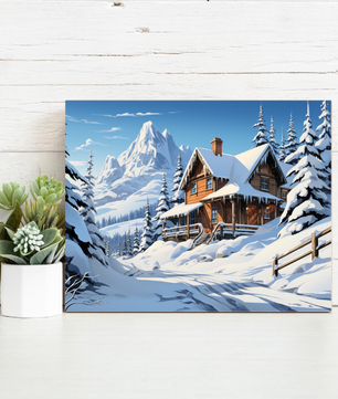Snowy Mountain Retreat – Paint by Numbers Kit