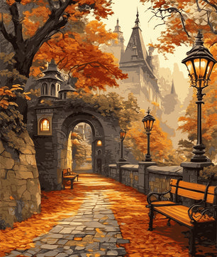 Autumn Castle Walk - Paint by Numbers Kit