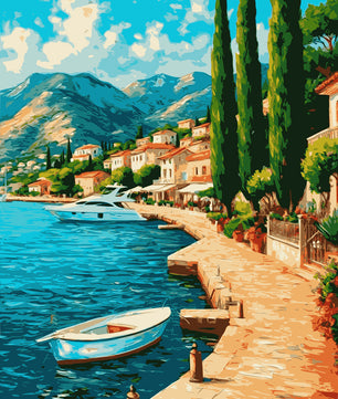 Mediterranean Harbour Escape - Paint by Numbers Kit