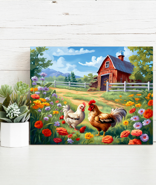 Farmyard Chickens – Paint by Numbers Kit