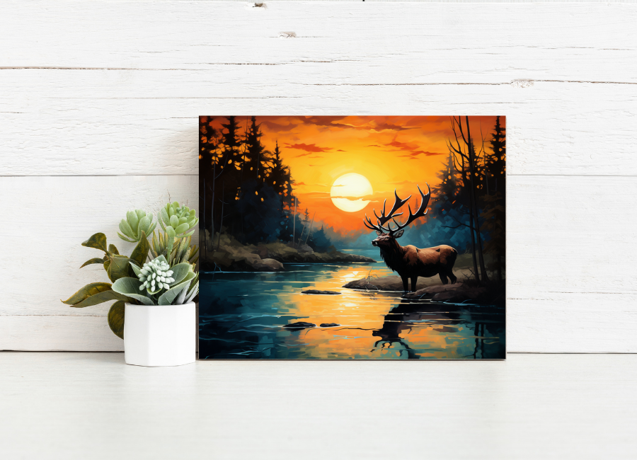 Sunset Stag – Paint by Numbers Kit