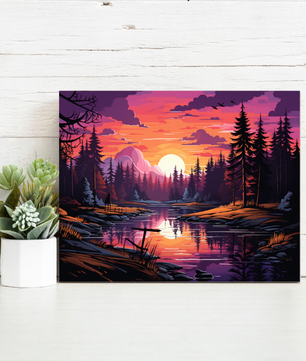Twilight River Glow – Paint by Numbers Kit