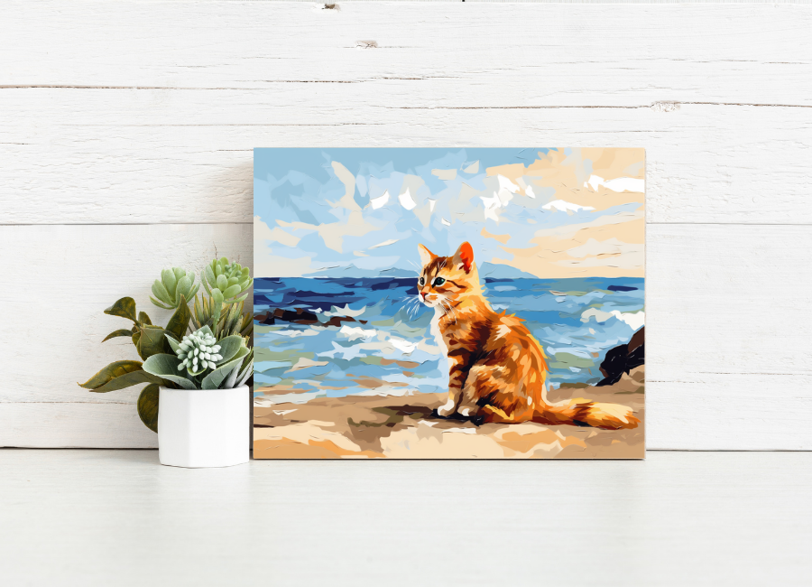 Seaside Kitten – Paint by Numbers Kit