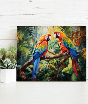 Tropical Parrot Pair – Paint by Numbers Kit