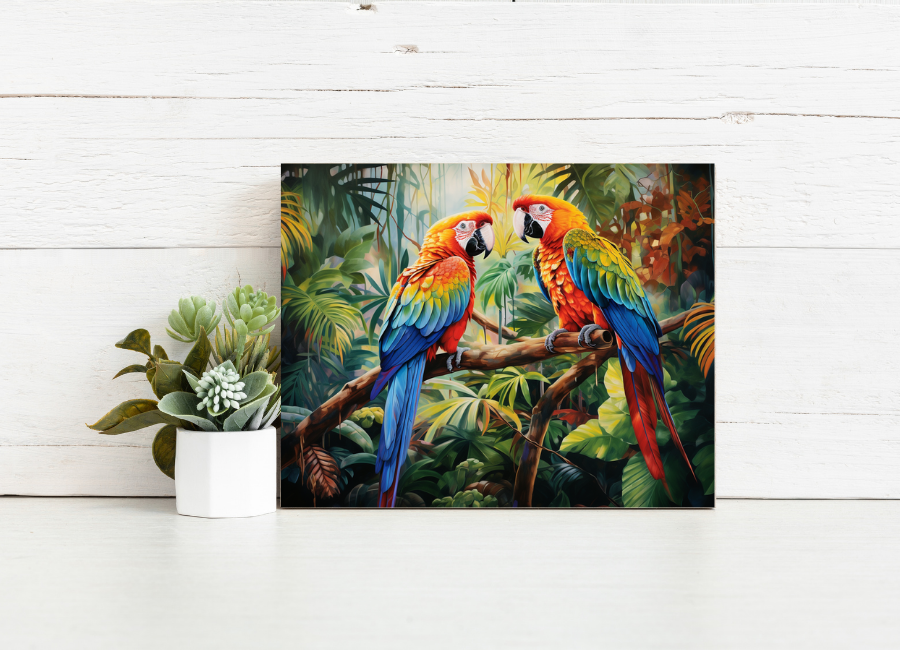 Tropical Parrot Pair – Paint by Numbers Kit
