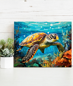 Ocean Turtle – Paint by Numbers Kit