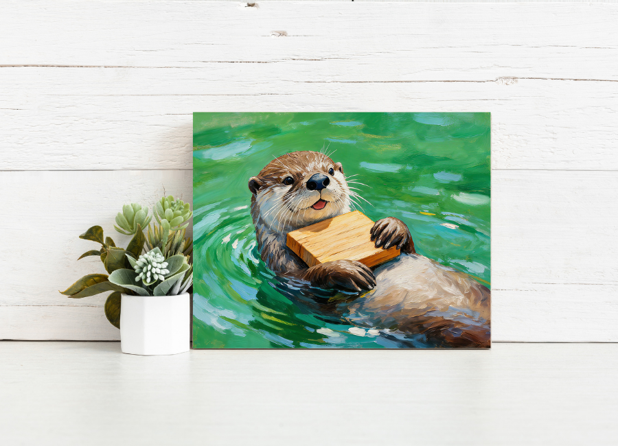Playful River Otter – Paint by Numbers Kit