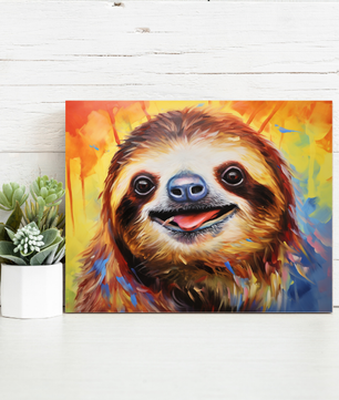 Happy Sloth Portrait – Paint by Numbers Kit