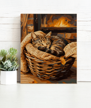 Fireside Kitty – Paint by Numbers Kit