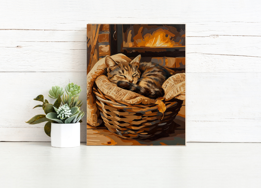 Fireside Kitty – Paint by Numbers Kit