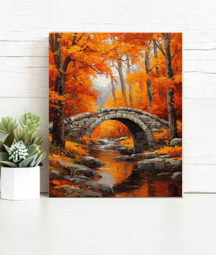 Autumn Bridge Retreat – Paint by Numbers Kit