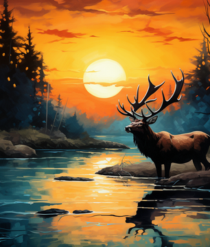 Sunset Stag – Paint by Numbers Kit