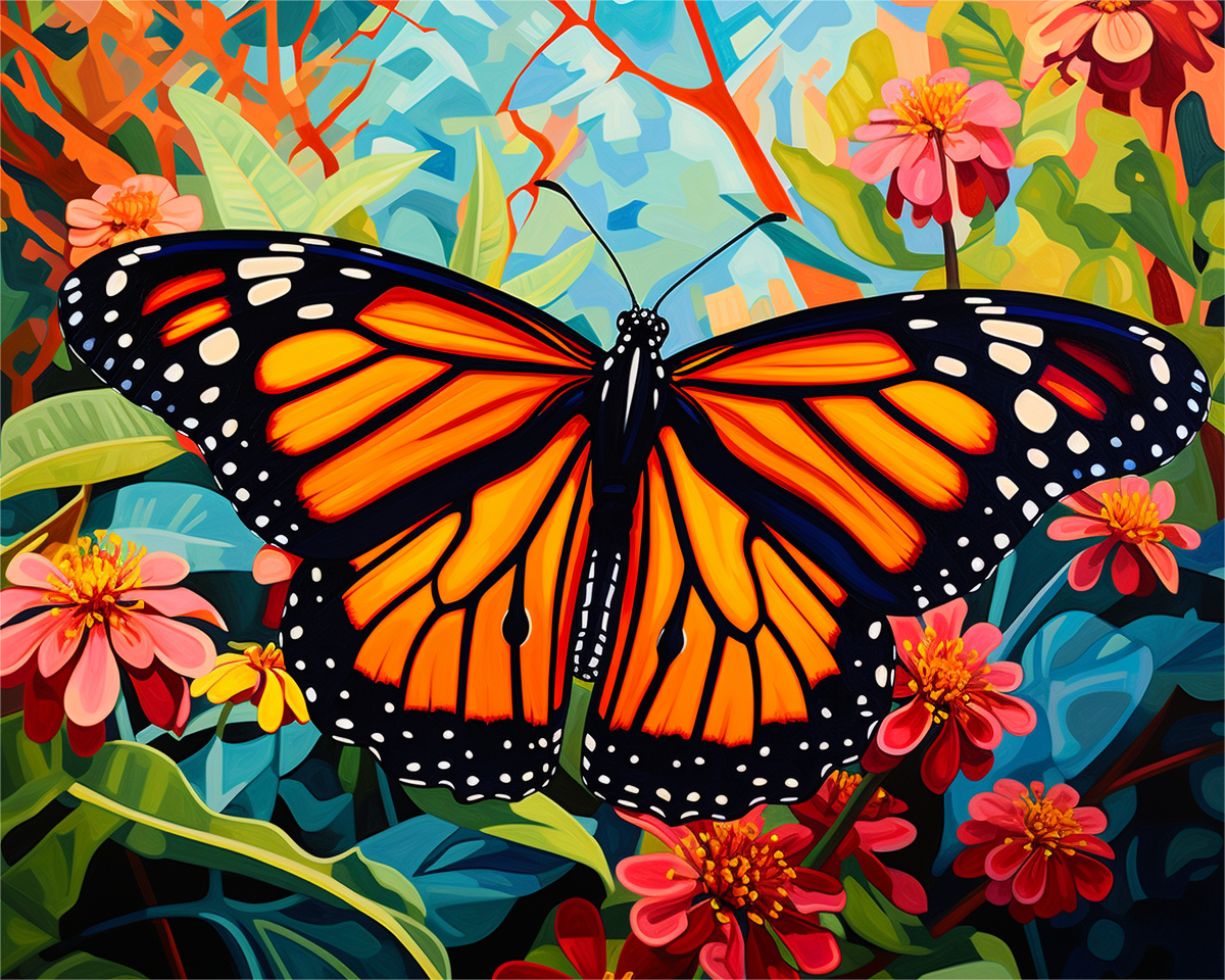Monarch Butterfly Bloom – Paint by Numbers Kit