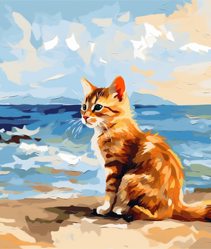 Seaside Kitten – Paint by Numbers Kit