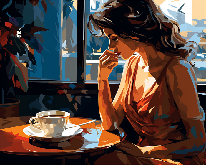Cafe Morning Moment - Paint by Numbers Kit