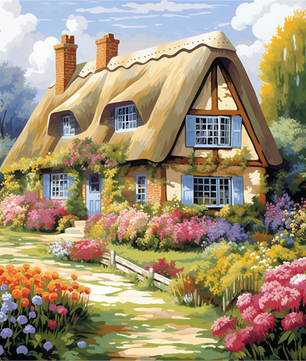 Countryside Cottage Garden – Paint by Numbers Kit