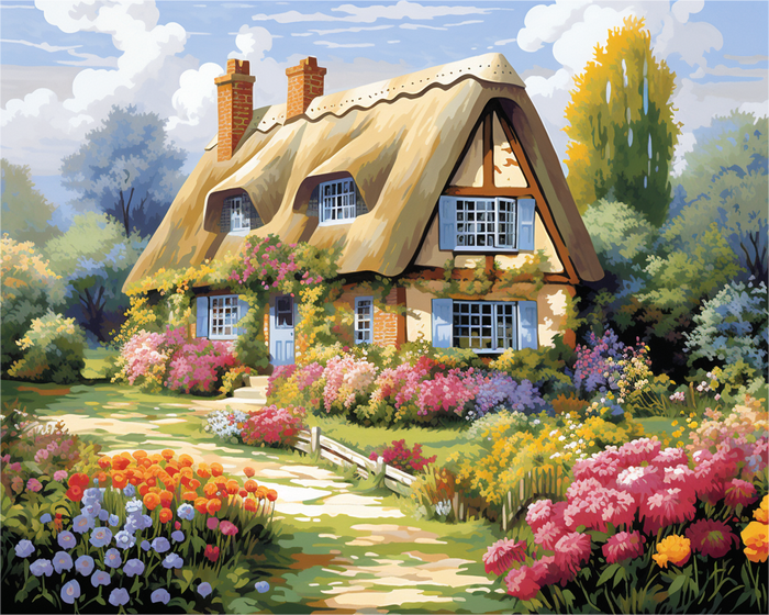 Countryside Cottage Garden – Paint by Numbers Kit