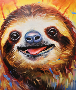 Happy Sloth Portrait – Paint by Numbers Kit