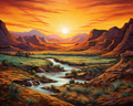 Golden Canyon Sunrise – Paint by Numbers Kit