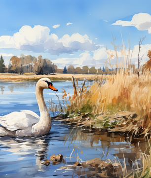 Lakeside Swan – Paint by Numbers Kit
