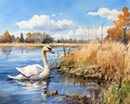 Lakeside Swan – Paint by Numbers Kit