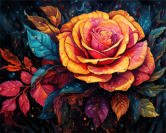 Radiant Rose Bloom - Paint by Numbers Kit