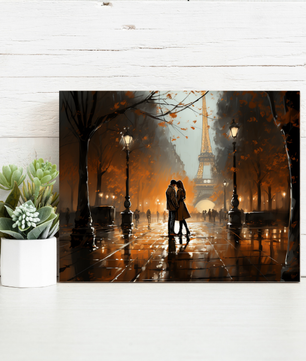 Paris Rain Kiss - Paint by Numbers Kit
