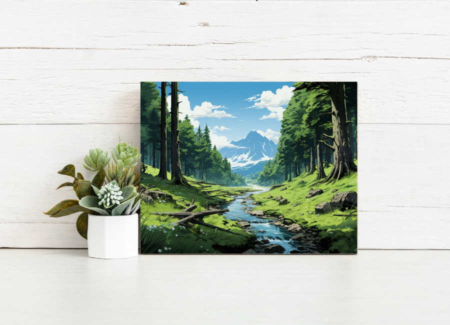 Mountain Stream Escape – Paint by Numbers Kit