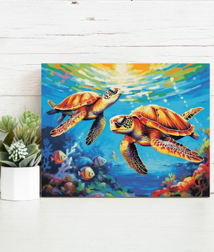 Ocean Turtle Duo - Paint by Numbers Kit