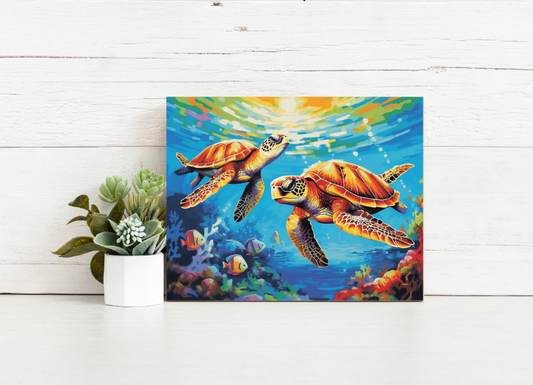 Ocean Turtle Duo - Paint by Numbers Kit